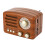 Radio rétro en bois 1800mAh compact marron 14