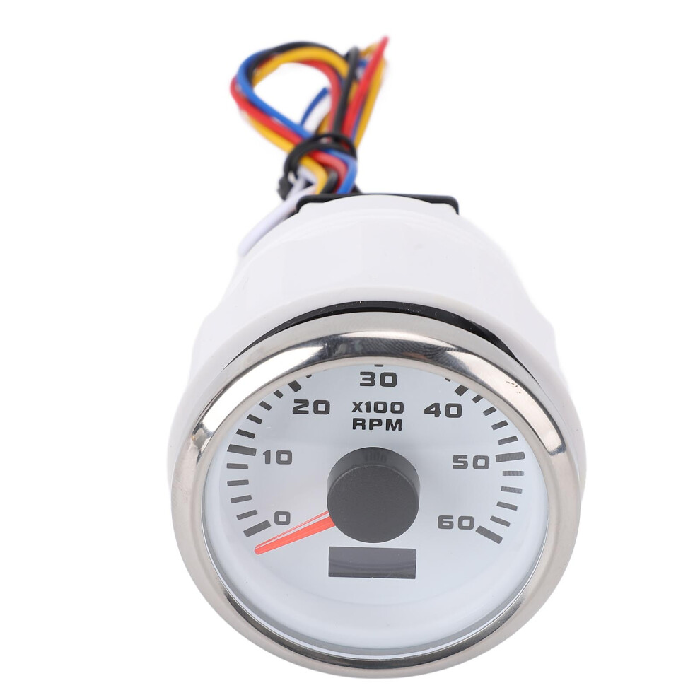 52Mm 2In Car Rpm Tachometer Gauge With Hour Meter 7 Color Backlight White/Silver 4271335219085