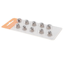 10 pezzi di punte a cupola in silicone morbido, rotonde, taglia M, trasparenti