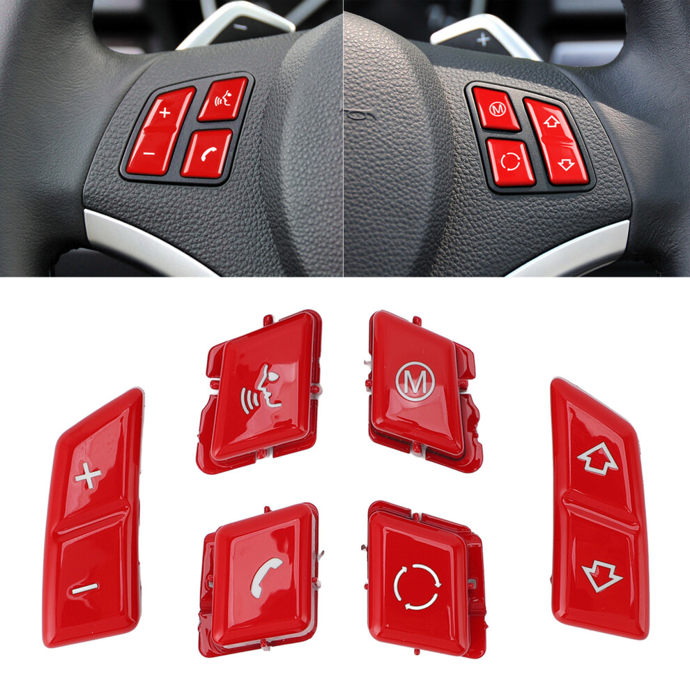6Pcs Sporty Steering Wheel Control Buttons Set For E90 E92 E93 E81 E82 E87 E88 8781335219795