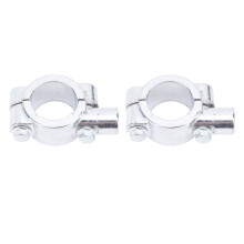 2 piezas de abrazadera de montaje para espejo de manillar de 25 mm plateada M10