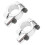 2x Support de miroir de guidon 22 mm filetage M10 argenté 3
