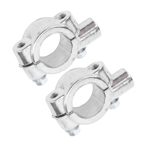 2 Stück Lenkerhalterung 22-mm-Gewinde Silber M8