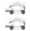 2x Support de miroir de guidon 22 mm filetage M10 argenté 14