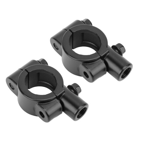 2 pièces de support de miroir, filetage de 22 mm, noir M10 2