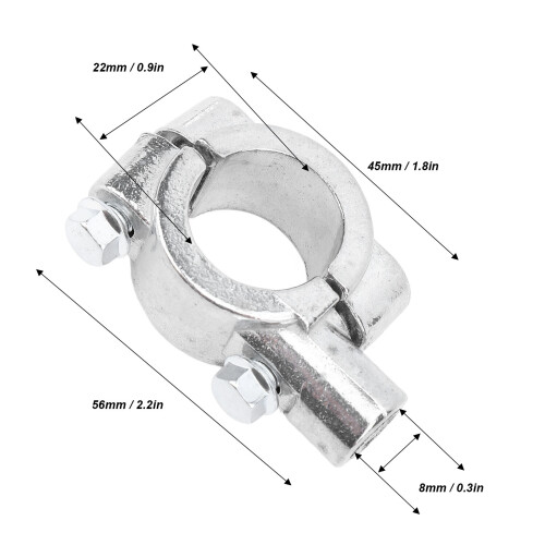 2 Stück Lenkerhalterung 22-mm-Gewinde Silber M8 1