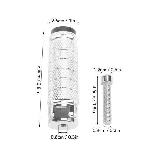 Pedane antiscivole M8 in alluminio anodizzato 8mm 1