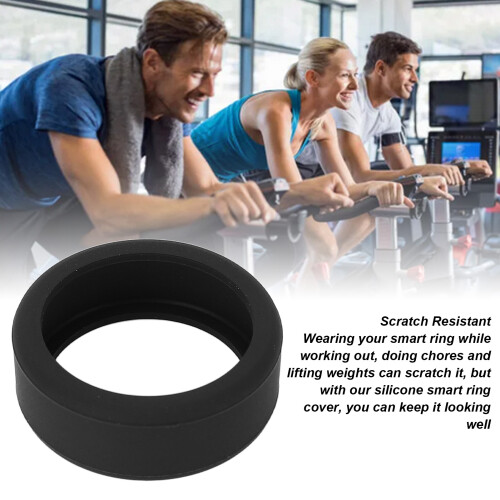 3 pezzi copri anelli in silicone Smart Ring nero 6-10 2