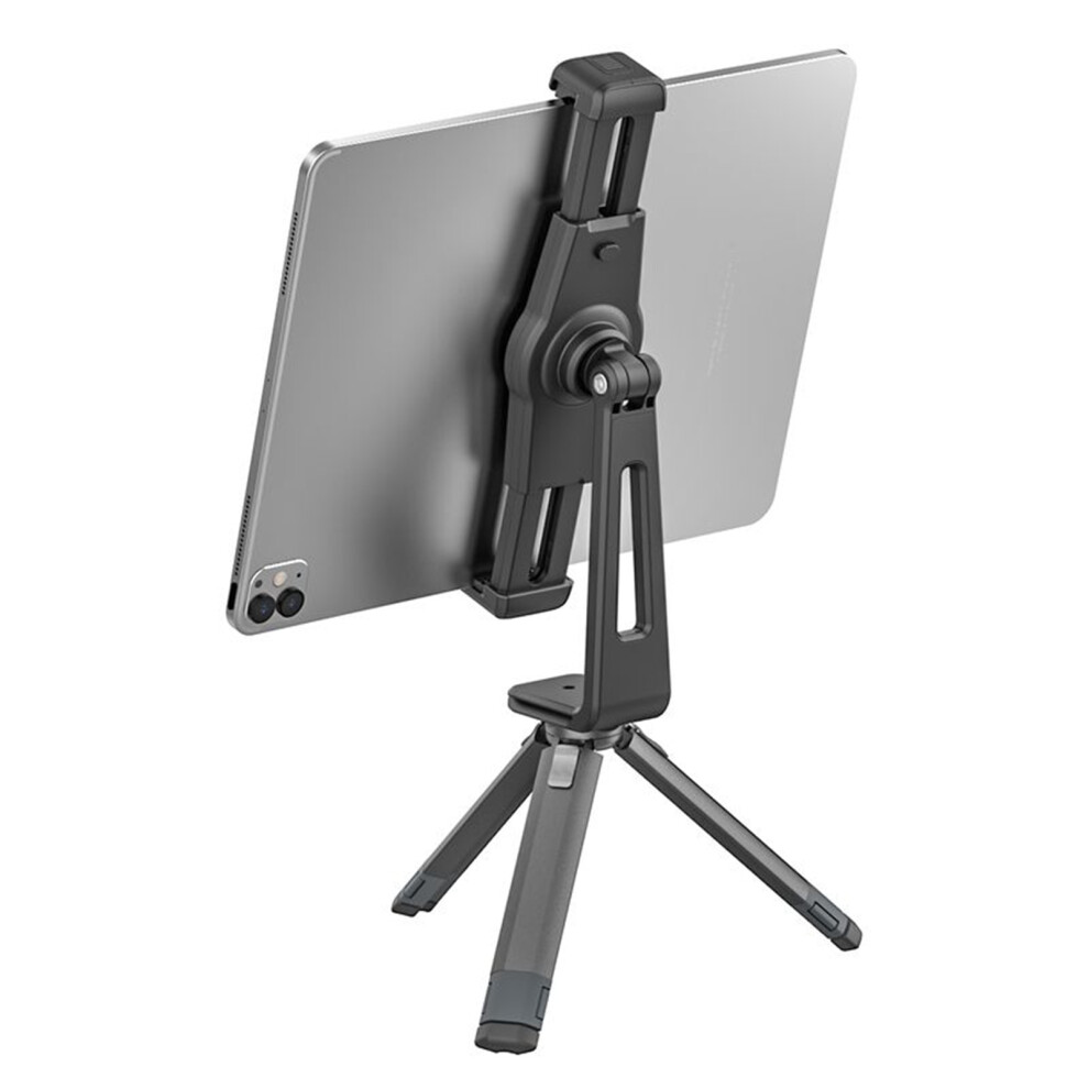 Universal Tablet Tripod Mount With Dual Cold Shoe 360 Adjustable Clamp 4941335223121