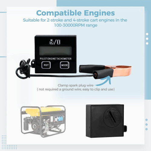Tacómetro Pulse Engine 100-30000RPM, LCD pequeño 2