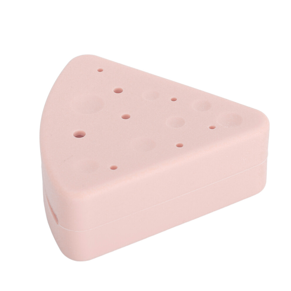 Pink Triangle Silicone Makeup Sponge Case Dustproof Breathable Travel Storage