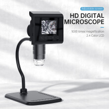 Microscopio digital LCD negro de 2.4'', 2600mA, 1000X