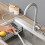Stainless Steel Kitchen Faucet with Pull Down Sprayer, Ceramic Valve, 0.8MPa 8