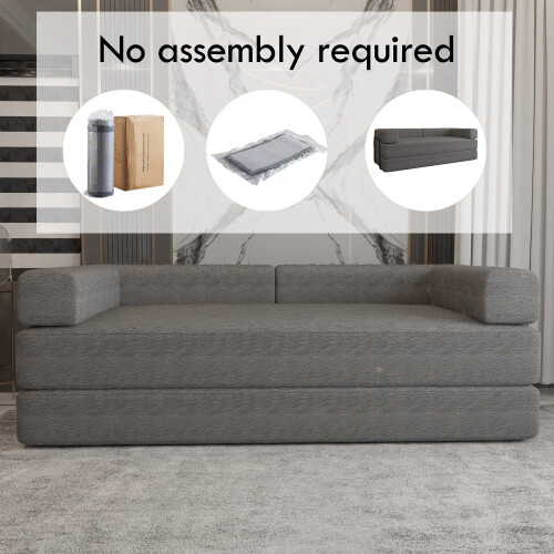 MN Furniture (Grey) Modern Convertible Sofa Bed-Box Packed