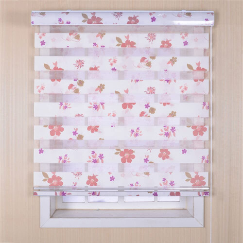Day and Night Blinds Zebra Roller Blinds Blackout Double Layer Light Filtering 84x100 Cm
