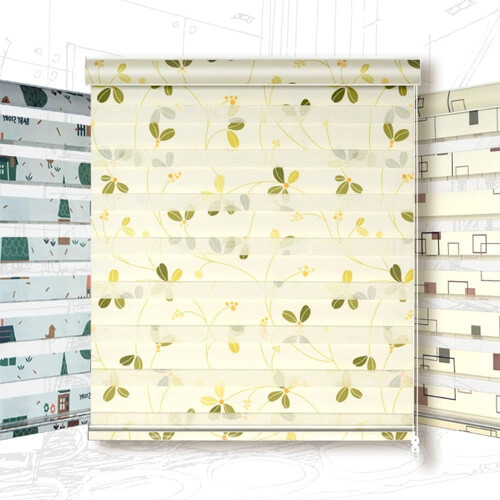 Day and Night Blinds Zebra Roller Blinds Blackout Double Layer Light Filtering 84x100 Cm 2