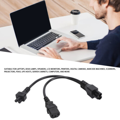 IEC 320 C6 macho a hembra C5+C13, 2,5 A, cable de 0,3 m 2