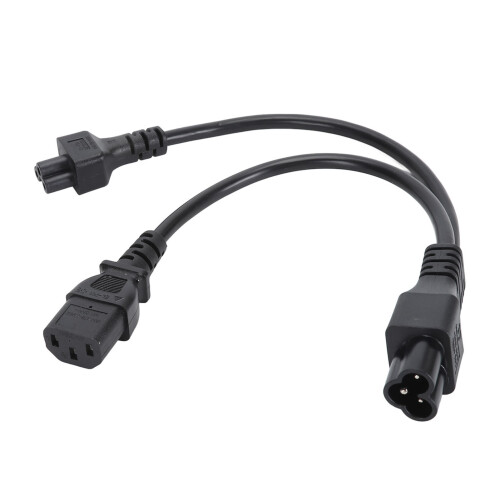 IEC 320 C6 macho a hembra C5+C13, 2,5 A, cable de 0,3 m 1