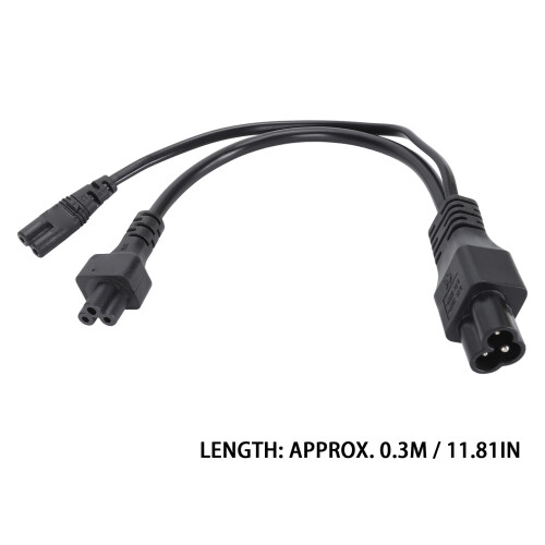 C6 zu C5/C7 Splitter-Netzkabel 0,3 m, 2,5 A, PVC 1
