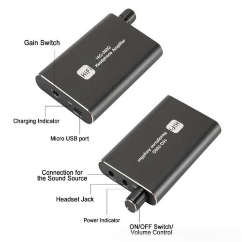 Amplificatore per cuffie HiFi A1 Silver 1500mAh 3,5 mm 2