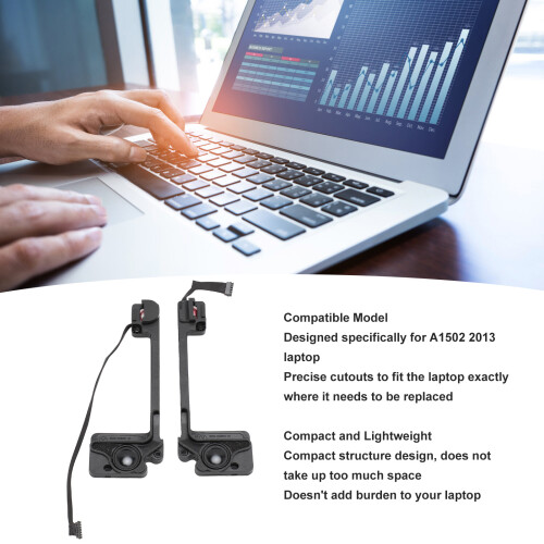 A1502 2013 Kit di altoparlanti interni per laptop, nero ABS 2