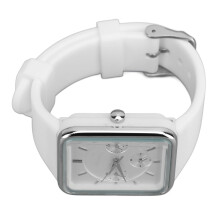 Women Quartz Watch with Chronograph, 30m Water-Resistant, White Silver