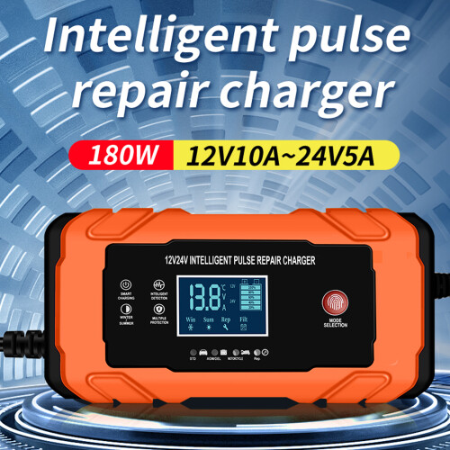 Smart 12V/24V Ladegerät 10A/5A 170x90x65 Orange