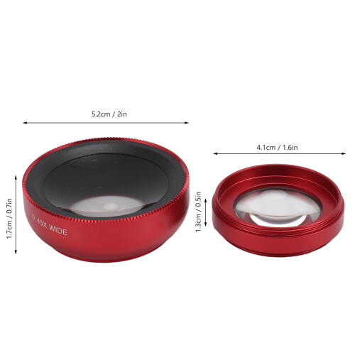 2-in-1 rot 0,45 Ultraweitwinkel + 12,5 Makro-Linse 1