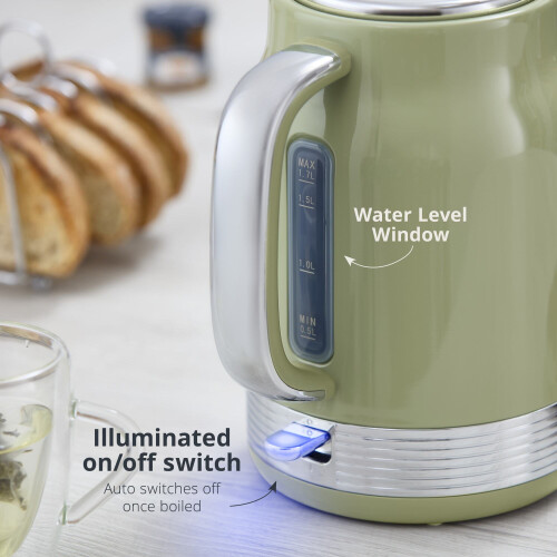 Swan Swan Retro Revive Green Jug Kettle & 2 Slice Toaster Kitchen Set 1