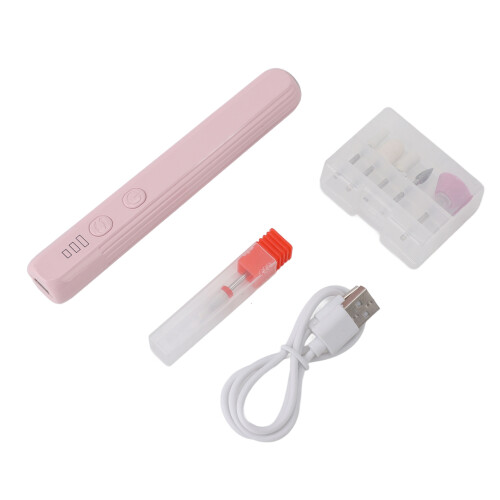 Foreuse à ongles portable 30000 tr/min 400 mAh lumière LED rose 1
