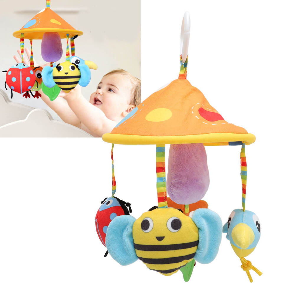 Bright Plush Baby Stroller Hanging Toy for Infants Educational Clip On
