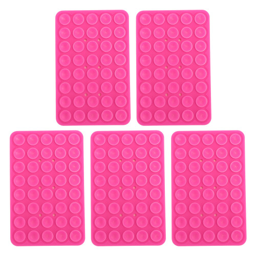 5 pièces de support de coque de téléphone à ventouse en silicone rose 1