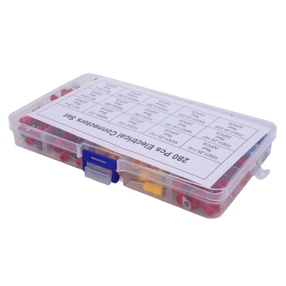280Pcs Heat Shrink Wire Connectors Insulated Ring Terminals, 22-10 Awg 7901335235255