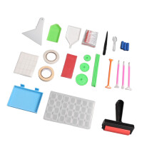 105 Stück Kronleucht-Schmucksteinmaler-Werkzeug Set Punkt-Bleistift, Mehrfach-Gitter-aufbewahrungsbox und Roller-Set für DIY-Handwerksgesta