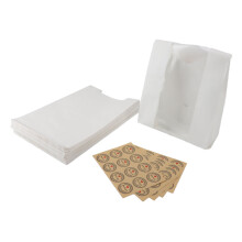 Brotbeutel aus Kraftpapier mit Fenster, 50–60 Stück weiß