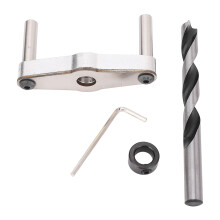 Dübelführungssatz 0–60 mm Spannklemme, 4,7-Zoll-Bohrer Silber
