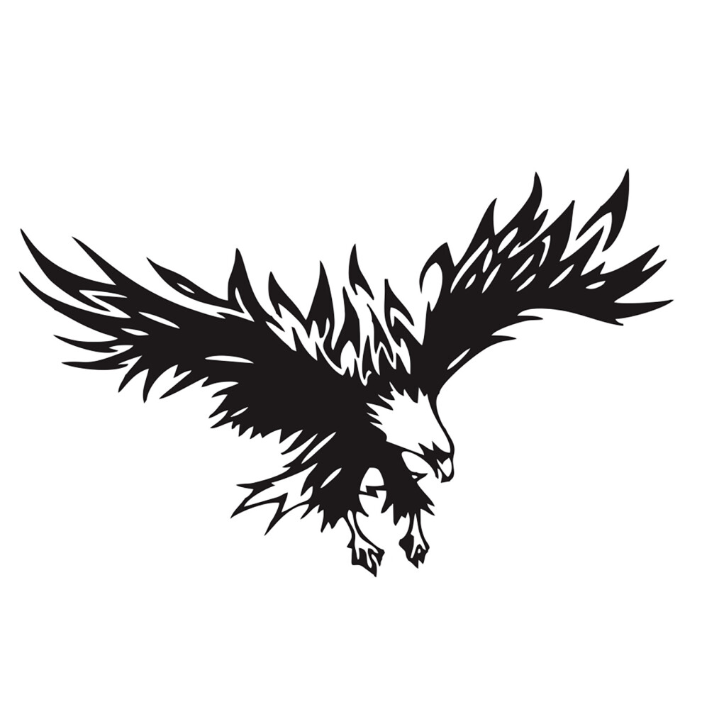 Universal Diy Eagle Decal For Car Hood - Stylish And Durable Black 8711335236621