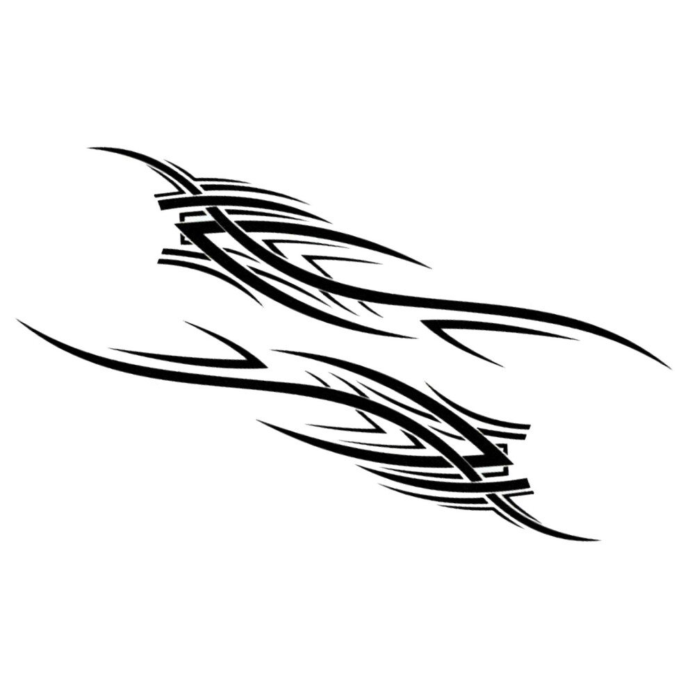 2Pcs Flame Car Decal Graphics Waterproof Removable Self-Adhesive Black 4041335236722