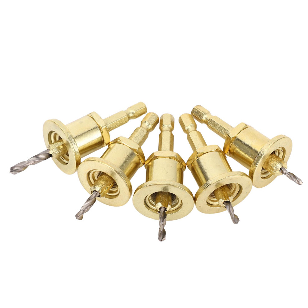 5Pcs 1/4In Hex Countersink Drill Set, High Speed Steel, 2.8-4Mm 7891335240819
