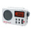 Radio AM/FM blanche 140x86x37mm 4xAA/USB, alarme 6