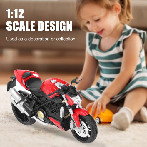 Moto giocattolo in lega in scala 1:12 rossa 17 x 9 cm 2