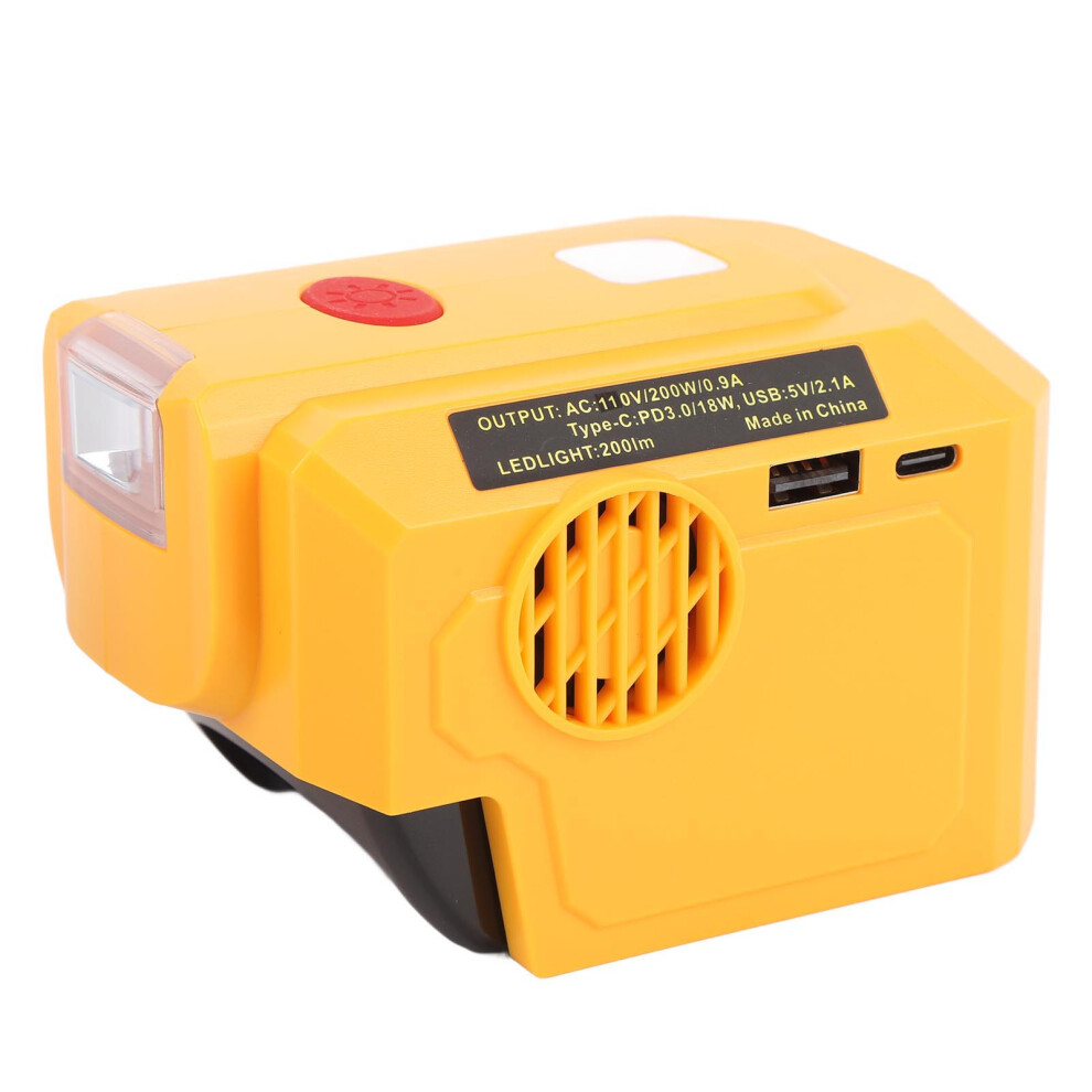 Portable Power Inverter With 200Lm Led, 18V-20V Battery Compatible Light 4901335248326