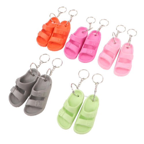 5 Paar Silikon-Mini-Flip-Flop-Schlüsselanhänger