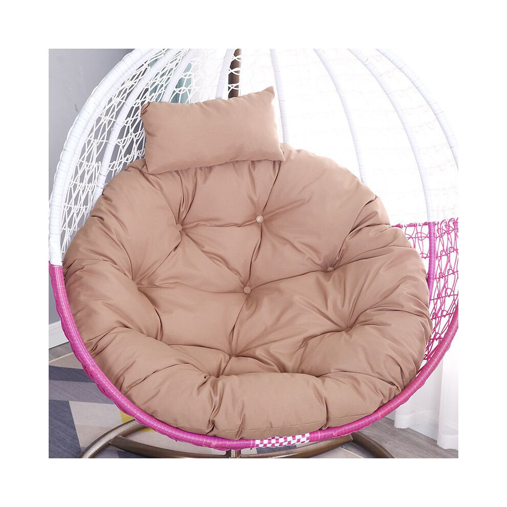 (LightBrown Cushion)Chaise balançoire en rotin coussin chaise à œufs suspendue tapis souple housse patio extérieur