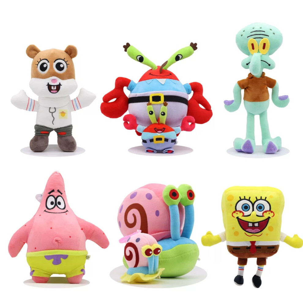 Xurikcoo (6Pc) 6Pc Spongebob Plush Toy Patrick Star Squidward Tentacles Gary Soft Toy