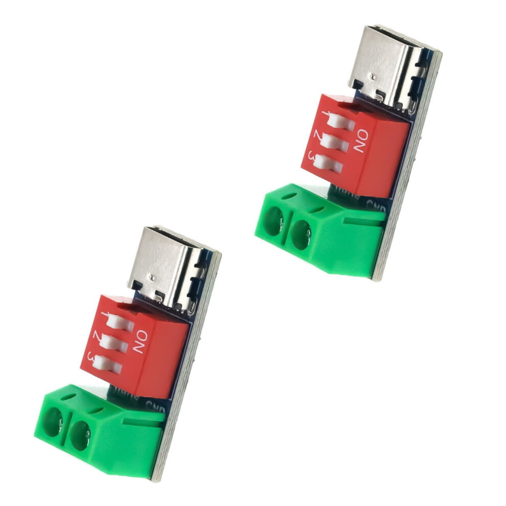 2 X Usb-C Trigger Board Module, Adjustable 5-20V Input, Qcdecoy Device For Quick Charge Protocols 6482260395265