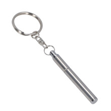 Schlüsselanhänger mit ausziehbarem Taschenstift aus Edelstahl