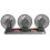 Ventola per auto a 3 teste 12W nera, 30,213,59,8 cm, USB 5V 3