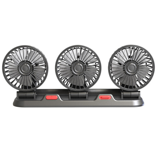 Ventola per auto a 3 teste 12W nera, 30,213,59,8 cm, USB 5V 2
