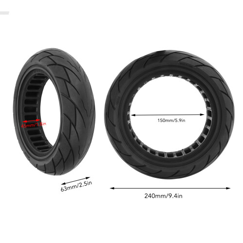 10 x 2.5in Off Road Solid Rubber Tire for Ninebot G30 Electric Scooter 1